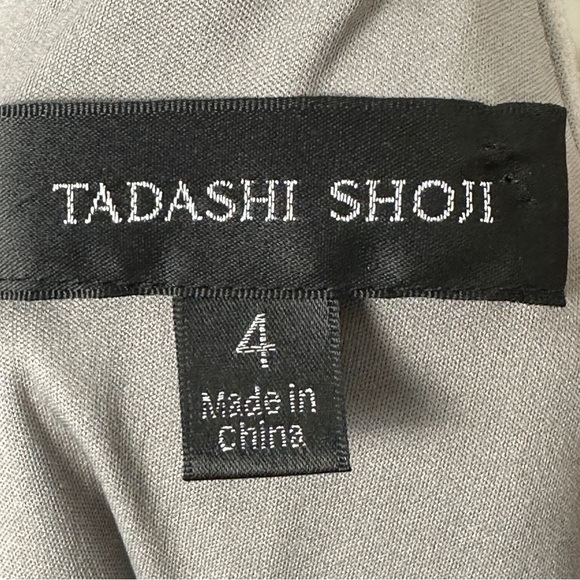 Tadashi Shoji knee length dress, silver, heavily embellished on top, sz 4 - Picture 8 of 13